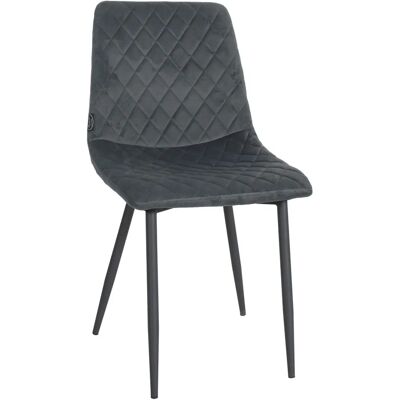 Sedia in velluto Telde di Pricenet - Grigio scuro Sedia in velluto Telde di Pricenet - Grigio scuro