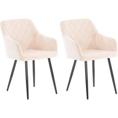 Ensemble de 2 chaises en velours beige CLP - Moderne, Confortable, Stable - Publicité Ensemble de 2 chaises en velours beige CLP - Moderne, Confortable, Stable - Publicité