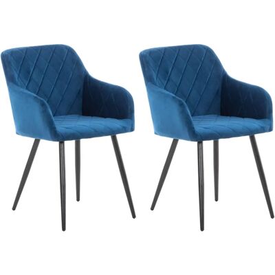 CLP - Set aus 2 Blaue Samt Esszimmerstühle CLP - Set aus 2 Blaue Samt Esszimmerstühle