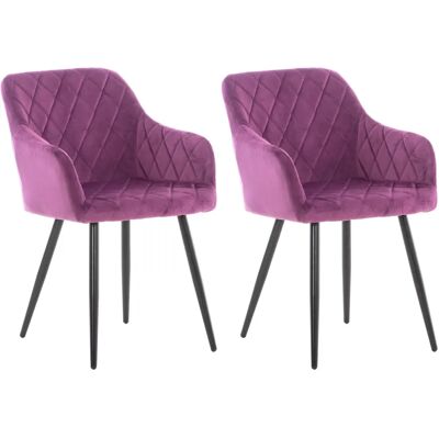 Ensemble de 2 chaises en velours CLP - Chaises de salle à manger - Publicité Ensemble de 2 chaises en velours CLP - Chaises de salle à manger - Publicité
