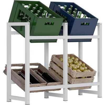 CLP Edelstahl Getränke-Kistenregal Weiß 75x91x31cm - Regal CLP Edelstahl Getränke-Kistenregal Weiß 75x91x31cm - Regal