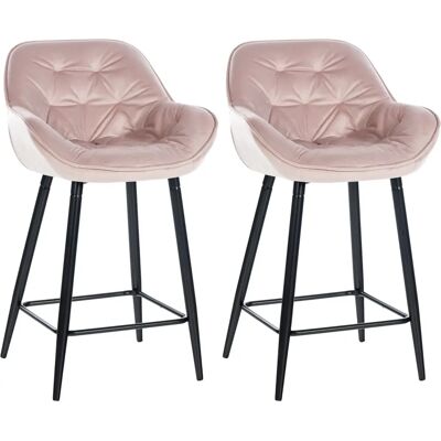 CLP Ensemble de 2 Tabourets Rose Velours - Tabouretes de bar - Publicité CLP Ensemble de 2 Tabourets Rose Velours - Tabouretes de bar - Publicité