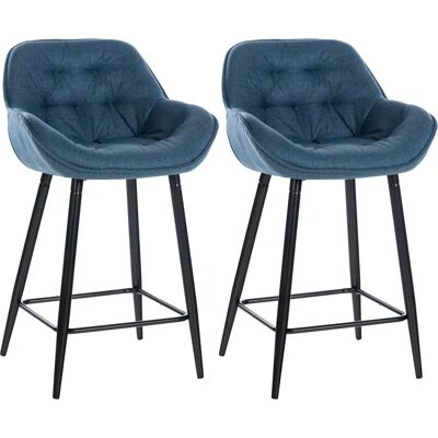 Ensemble de 2 Tabourets de Bar Bleu CLP - Bar Stool - Publicité Ensemble de 2 Tabourets de Bar Bleu CLP - Bar Stool - Publicité