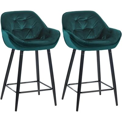 Ensemble de 2 Tabourets de Bar Gibson Velours - Modèle 76 Vert Foncé - Tabouret de Bar - Publicité Ensemble de 2 Tabourets de Bar Gibson Velours - Modèle 76 Vert Foncé - Tabouret de Bar - Publicité