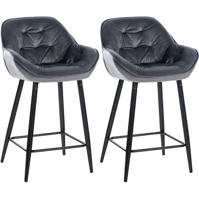 CLP Set aus 2 Samtbarhockern - Modernes Design - 76cm Höhe CLP Set aus 2 Samtbarhockern - Modernes Design - 76cm Höhe