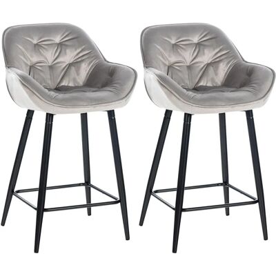 Gibson Samtstoff Barhocker-Set - 76cm - Grau - Modernes Design Gibson Samtstoff Barhocker-Set - 76cm - Grau - Modernes Design