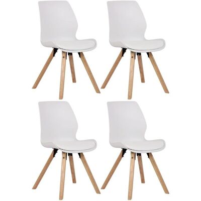 CLP Juego de 4 sillas Luna Plástico Blanco CLP Juego de 4 sillas Luna Plástico Blanco