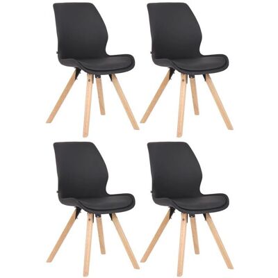 Zestaw 4 czarnych krzeseł Luna - Skandynawski Styl Zestaw 4 czarnych krzeseł Luna - Skandynawski Styl