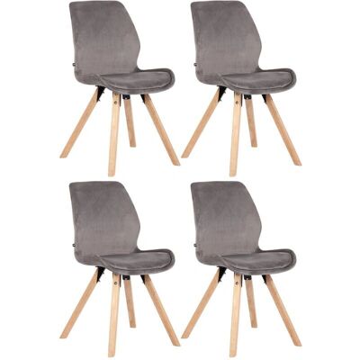 CLP Luna Graue Samtveldsstühle 4er Set CLP Luna Graue Samtveldsstühle 4er Set