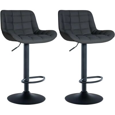 Set di 2 sgabelli da bar Tover nero Finta pelle CLP Set di 2 sgabelli da bar Tover nero Finta pelle CLP