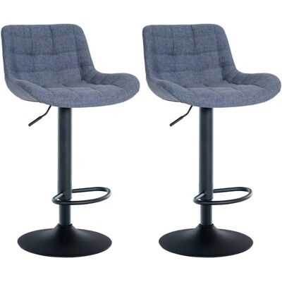 CLP - Set di 2 sgabelli da bar Tover blu - Moderni, regolabili, girevoli 360° CLP - Set di 2 sgabelli da bar Tover blu - Moderni, regolabili, girevoli 360°