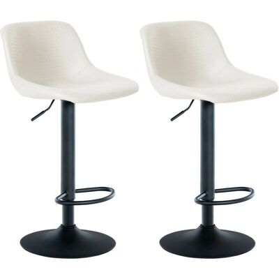 CLP - Juego de 2 Taburetes de Bar Crema Moderno CLP - Juego de 2 Taburetes de Bar Crema Moderno