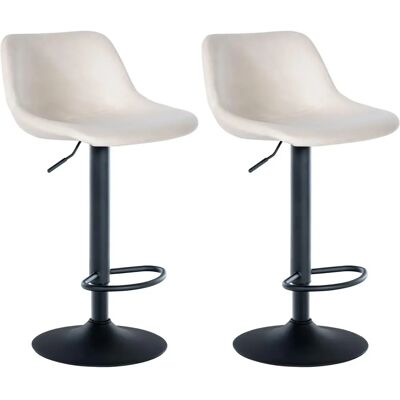 CLP Set di 2 Sgabelli da Bar in Velluto Crema - Sgabelli CLP Set di 2 Sgabelli da Bar in Velluto Crema - Sgabelli