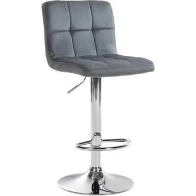 Taburete de barra de terciopelo gris oscuro CLP Ajustable 94-114cm Taburete de barra de terciopelo gris oscuro CLP Ajustable 94-114cm