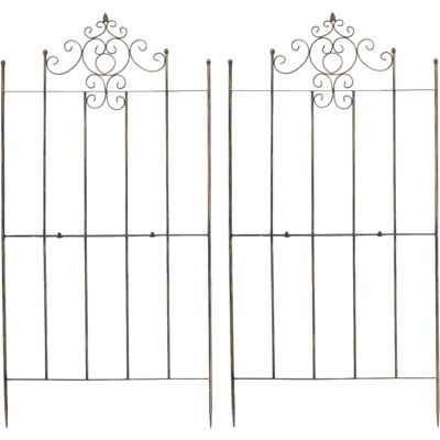 Set de 2 enrejados de jardín CLP - Soportes de plantas en metal - Bronce Set de 2 enrejados de jardín CLP - Soportes de plantas en metal - Bronce