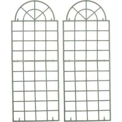 CLP Set di 2 Graticci Metallici Verde Antico - Supporto da Giardino CLP Set di 2 Graticci Metallici Verde Antico - Supporto da Giardino