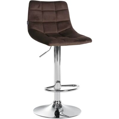 CLP Brązowe welurowe hoker barowy - Obrotowy 360° - Nowoczesny design CLP Brązowe welurowe hoker barowy - Obrotowy 360° - Nowoczesny design