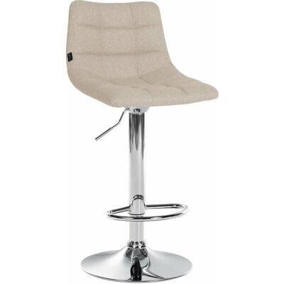 Taburete de barra Jerry en tela crema ajustable 87cm - Taburete Taburete de barra Jerry en tela crema ajustable 87cm - Taburete