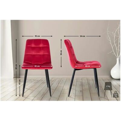 Sconto Clark Chaise de Salle à Manger - Siège moderne et en velours rouge - Publicité Sconto Clark Chaise de Salle à Manger - Siège moderne et en velours rouge - Publicité