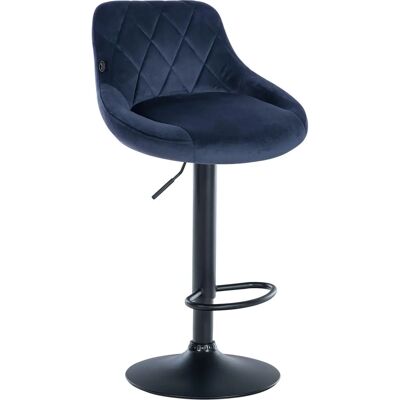 Sedia da bar Lazio blu/nero in velluto - Sedia Sedia da bar Lazio blu/nero in velluto - Sedia