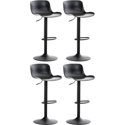 CLP Schwarze 4er Barhocker-Set - Höhenverstellbar & Drehbar CLP Schwarze 4er Barhocker-Set - Höhenverstellbar & Drehbar