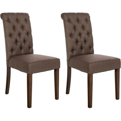 Conjunto de 2 sillas de comedor Lisburn - Tela o terciopelo - Marrón Conjunto de 2 sillas de comedor Lisburn - Tela o terciopelo - Marrón