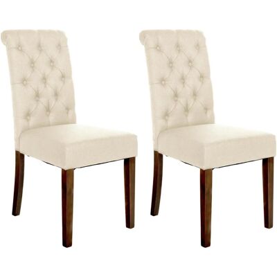 Conjunto de 2 sillas de comedor Lisburn - Terciopelo o Tela Conjunto de 2 sillas de comedor Lisburn - Terciopelo o Tela