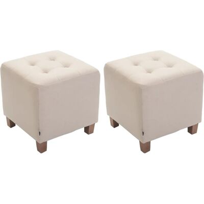 Conjunto de 2 taburetes de tela crema CLP - Estilo moderno Conjunto de 2 taburetes de tela crema CLP - Estilo moderno
