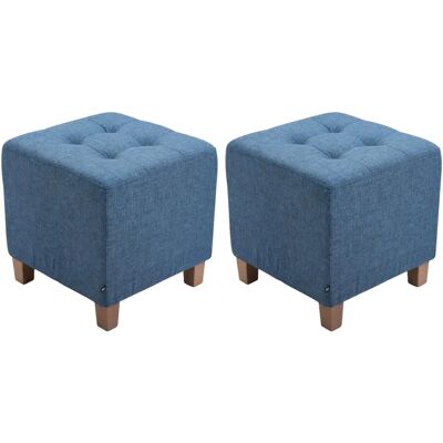 CLP - Juego de 2 Taburetes Puff Pharao en Tela Azul - Taburete CLP - Juego de 2 Taburetes Puff Pharao en Tela Azul - Taburete