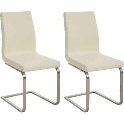 Conjunto de 2 Sillas de Comedor Belfort Crema - Diseño Cantilever Modern Conjunto de 2 Sillas de Comedor Belfort Crema - Diseño Cantilever Modern