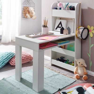 Wohnling Kinderschreibtisch Weiß 90x50x110cm mit Regal - Kinderschreibtisch Wohnling Kinderschreibtisch Weiß 90x50x110cm mit Regal - Kinderschreibtisch