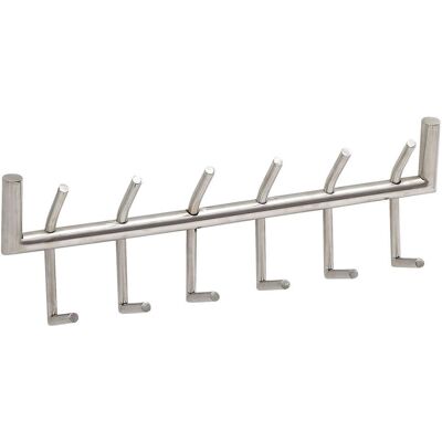 Wohnling Wandgarderobe Silber Metall 12 Haken 60x19 cm Wohnling Wandgarderobe Silber Metall 12 Haken 60x19 cm