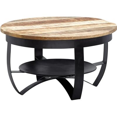 FineBuy Mangoholz Couchtisch - Industrieller Stil, Handgefertigt FineBuy Mangoholz Couchtisch - Industrieller Stil, Handgefertigt