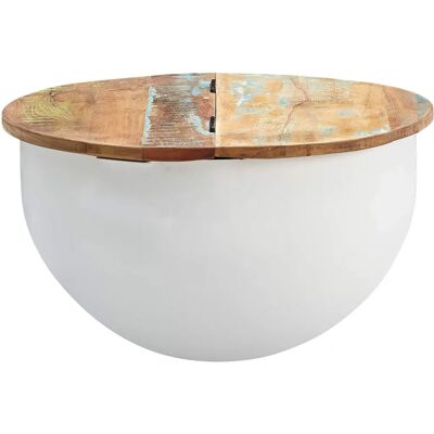 Table basse Mango FineBuy - Rond avec Rangement Industriel - Publicité Table basse Mango FineBuy - Rond avec Rangement Industriel - Publicité