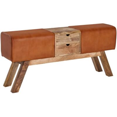 Wohnling Design Turnbock Sitzbank Braun mit Schubladen - Storage Bench Wohnling Design Turnbock Sitzbank Braun mit Schubladen - Storage Bench