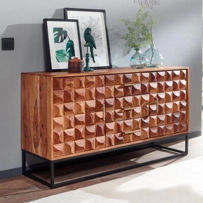 Wohnling Sheesham Sideboard - 145x81x45 cm Modernes Industriemöbel Wohnling Sheesham Sideboard - 145x81x45 cm Modernes Industriemöbel