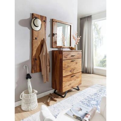 Wohnling Sheesham Wandgarderobe - 6 Haken - 40x140 cm Wohnling Sheesham Wandgarderobe - 6 Haken - 40x140 cm