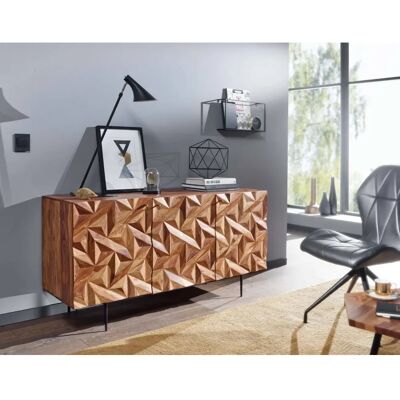 Wohnling Sheesham Massivholz Sideboard 144x72x47cm - Modernes Stauraummöbel Wohnling Sheesham Massivholz Sideboard 144x72x47cm - Modernes Stauraummöbel