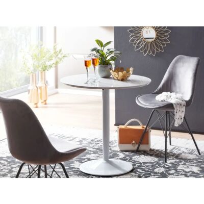Wohnling Weißer Runder Esstisch - 75x75x74 cm für 2 Personen Wohnling Weißer Runder Esstisch - 75x75x74 cm für 2 Personen