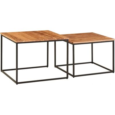 FineBuy Holz & Metall Industrie Couchtisch-Set FineBuy Holz & Metall Industrie Couchtisch-Set