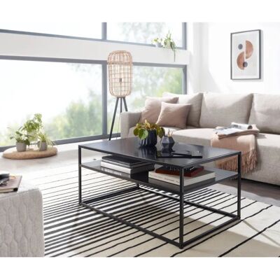 Wohnling Salontafel - 100x60x45 cm - Zwart Staal Industrieel Wohnling Salontafel - 100x60x45 cm - Zwart Staal Industrieel