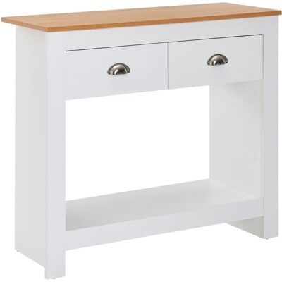 FineBuy Console Blanc / Chêne - Design Moderne avec 2 Tiroirs - Publicité FineBuy Console Blanc / Chêne - Design Moderne avec 2 Tiroirs - Publicité