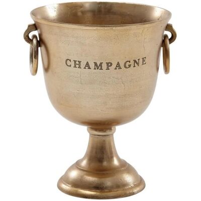 FineBuy Champagnerkühler - Handgefertigt, für 2 Flaschen, Gold FineBuy Champagnerkühler - Handgefertigt, für 2 Flaschen, Gold