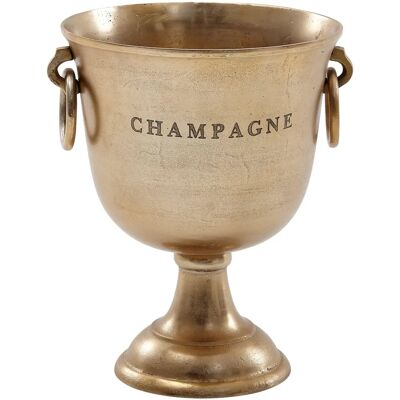 FineBuy Champagnerkühler - Handgefertigt, für 2 Flaschen, Gold FineBuy Champagnerkühler - Handgefertigt, für 2 Flaschen, Gold