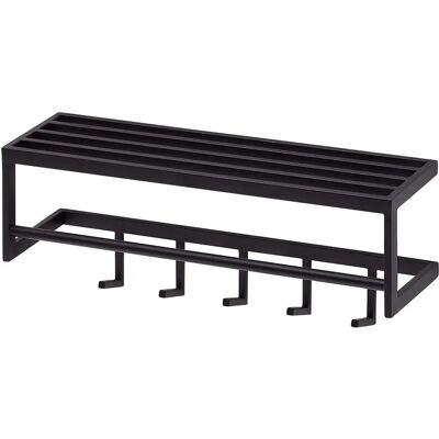 FineBuy Wandgarderobe – 70x20x20 cm, Schwarz, Stahl, 5 Haken FineBuy Wandgarderobe – 70x20x20 cm, Schwarz, Stahl, 5 Haken