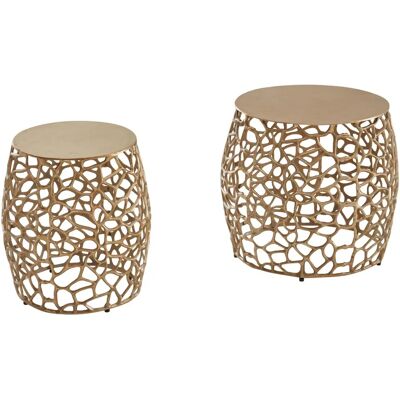 Set de Tables Basses Dorées Wohnling - 2 Pièces - Design Moderne - Publicité Set de Tables Basses Dorées Wohnling - 2 Pièces - Design Moderne - Publicité