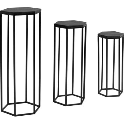 Wohnling Modell Beistelltisch-Set - 3 Schwarz Wohnling Modell Beistelltisch-Set - 3 Schwarz