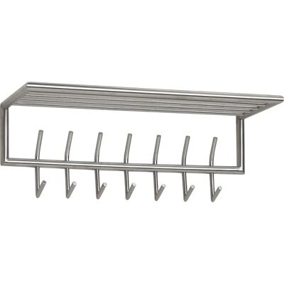 FineBuy Wandgarderobe - 74,5x39x19,5 cm, Silber, Stahl, 14 Haken FineBuy Wandgarderobe - 74,5x39x19,5 cm, Silber, Stahl, 14 Haken