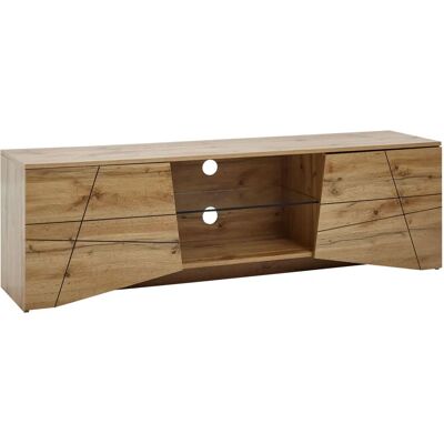 FineBuy - Lowboard 160x50x40 Braun Eiche-Dekor - TV-Konsole FineBuy - Lowboard 160x50x40 Braun Eiche-Dekor - TV-Konsole
