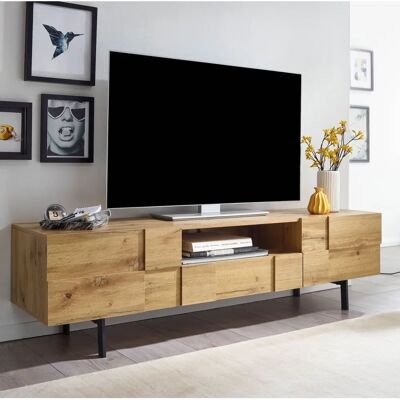 FineBuy - Lowboard - Eiche-Dekor - TV-Kommode FineBuy - Lowboard - Eiche-Dekor - TV-Kommode